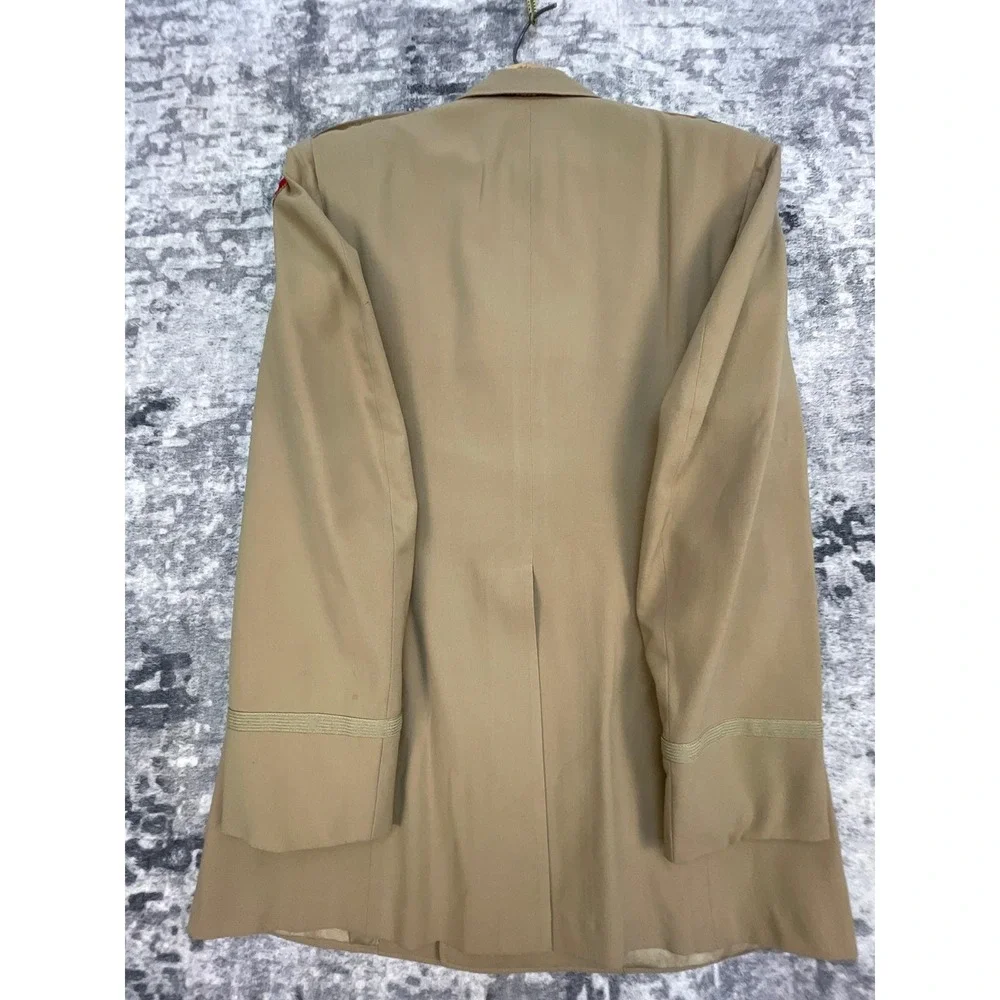 Vtg Carey Military Officer Jacket Mens 36R Buff‎ Cream Darcon Blend Dress Corps